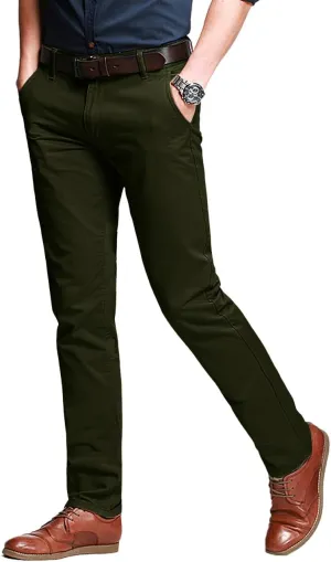 Match Men's Slim Tapered Stretchy Casual Pants #8105