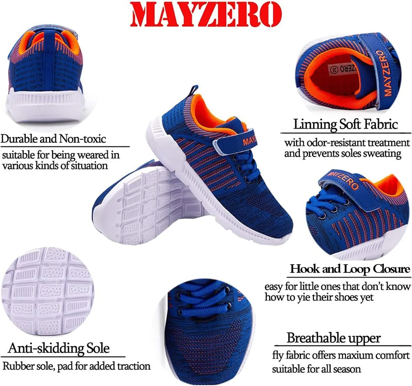 MAYZERO Kids Tennis Shoes Breathable Running Shoes Walking Shoes Fashion Sneakers for Boys and Girls