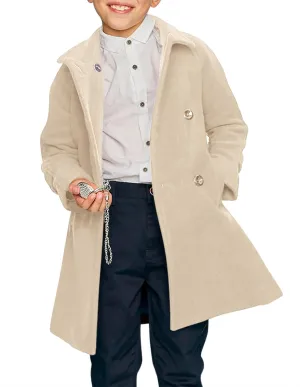 Meikulo Boys Double Breasted Pea Coat Kids Winter Notched Collar Overcoat 5-14 Years