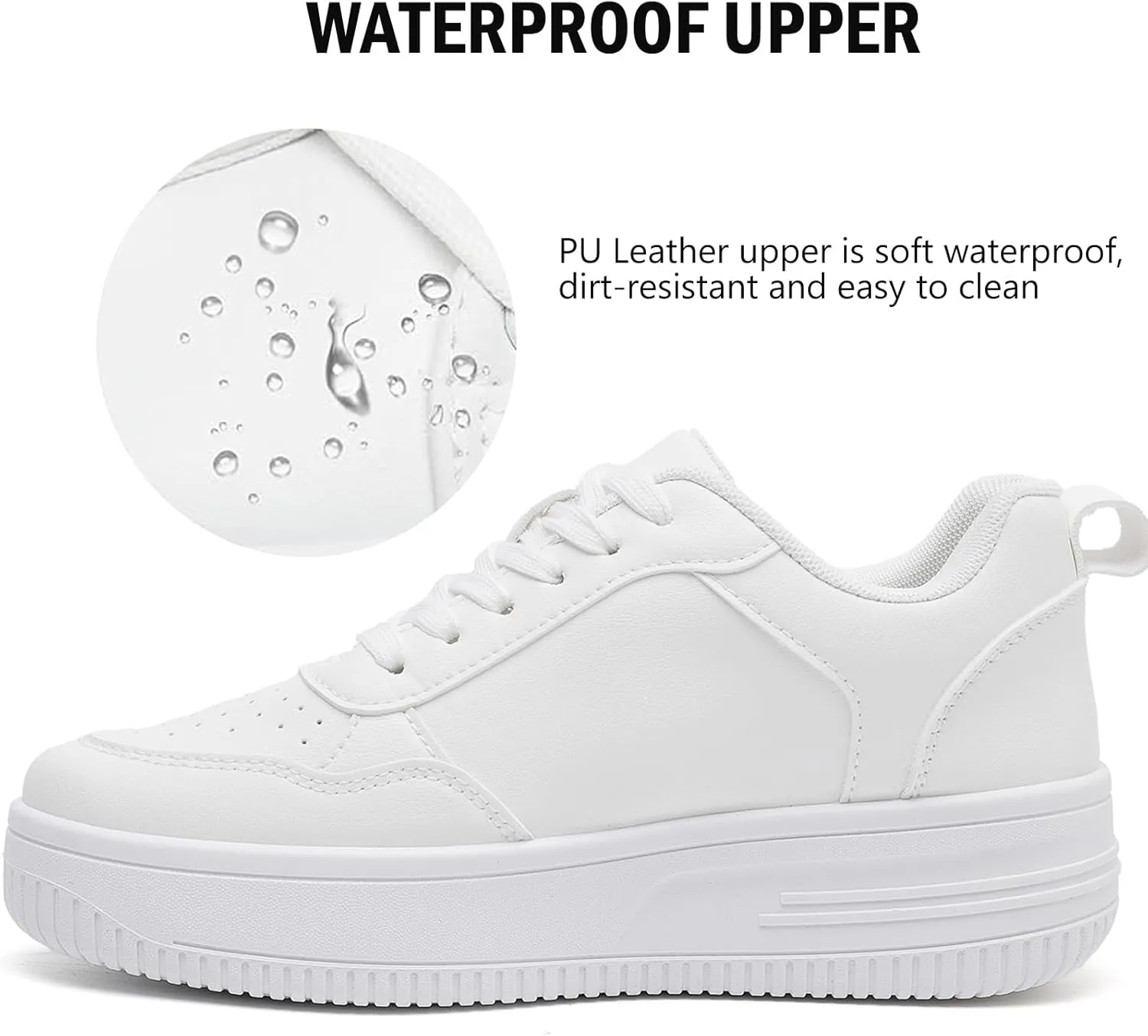 MEMON Womens Fashion Sneakers,Lace Up Platform Sneakers,Lightweight Casual Sneaker,Comfortable Walking Sport Sneakers