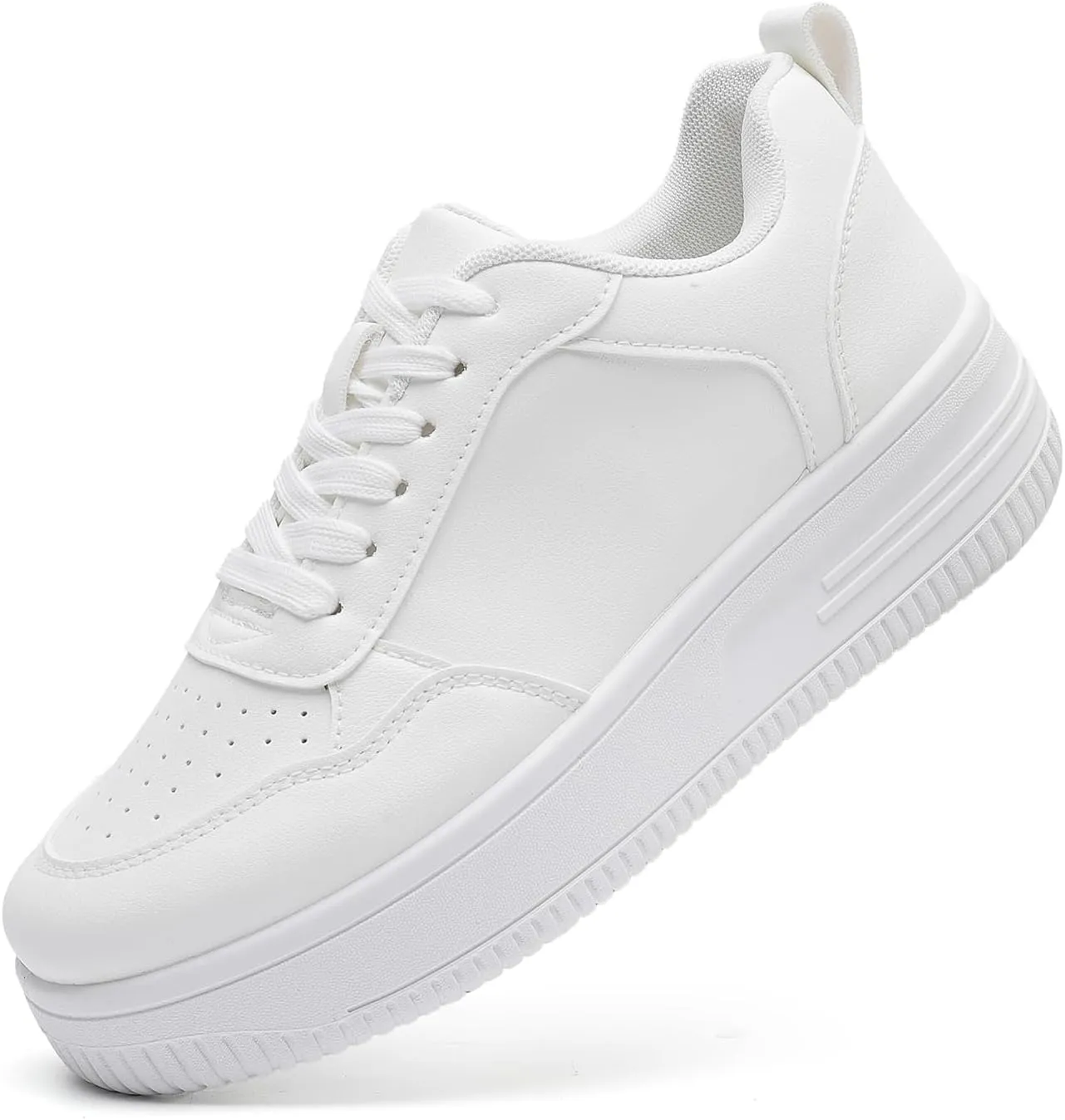 MEMON Womens Fashion Sneakers,Lace Up Platform Sneakers,Lightweight Casual Sneaker,Comfortable Walking Sport Sneakers