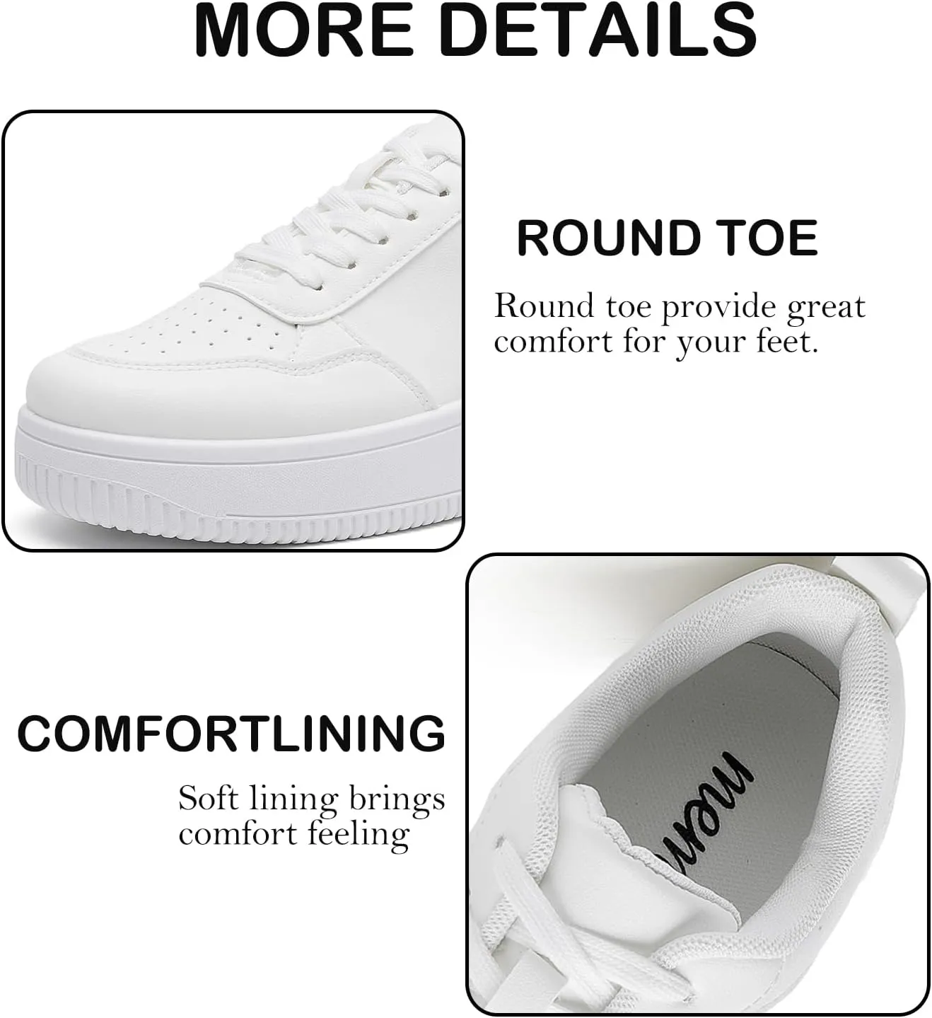 MEMON Womens Fashion Sneakers,Lace Up Platform Sneakers,Lightweight Casual Sneaker,Comfortable Walking Sport Sneakers