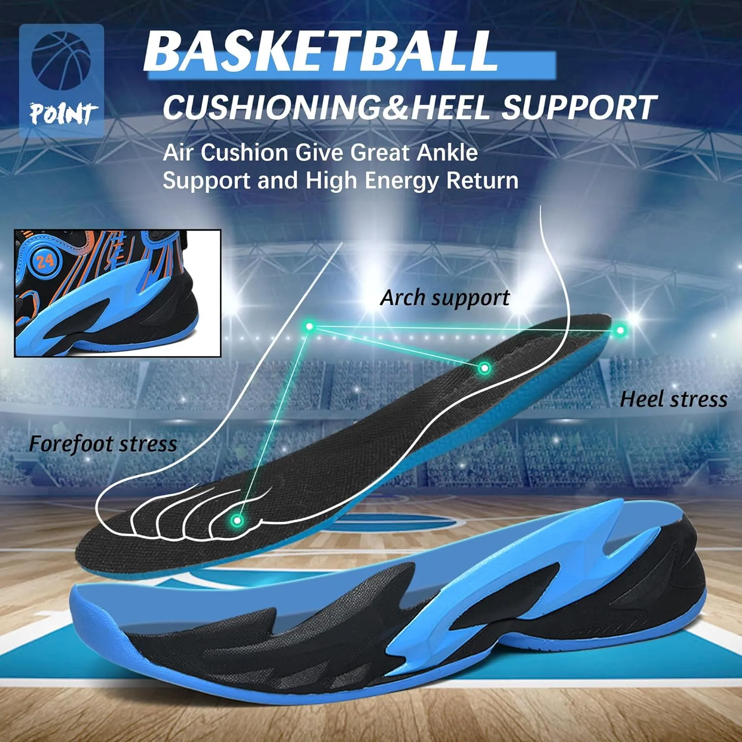 Men Basketball Shose Breathable Fashion Sneakers Non Slip Sport Shoes