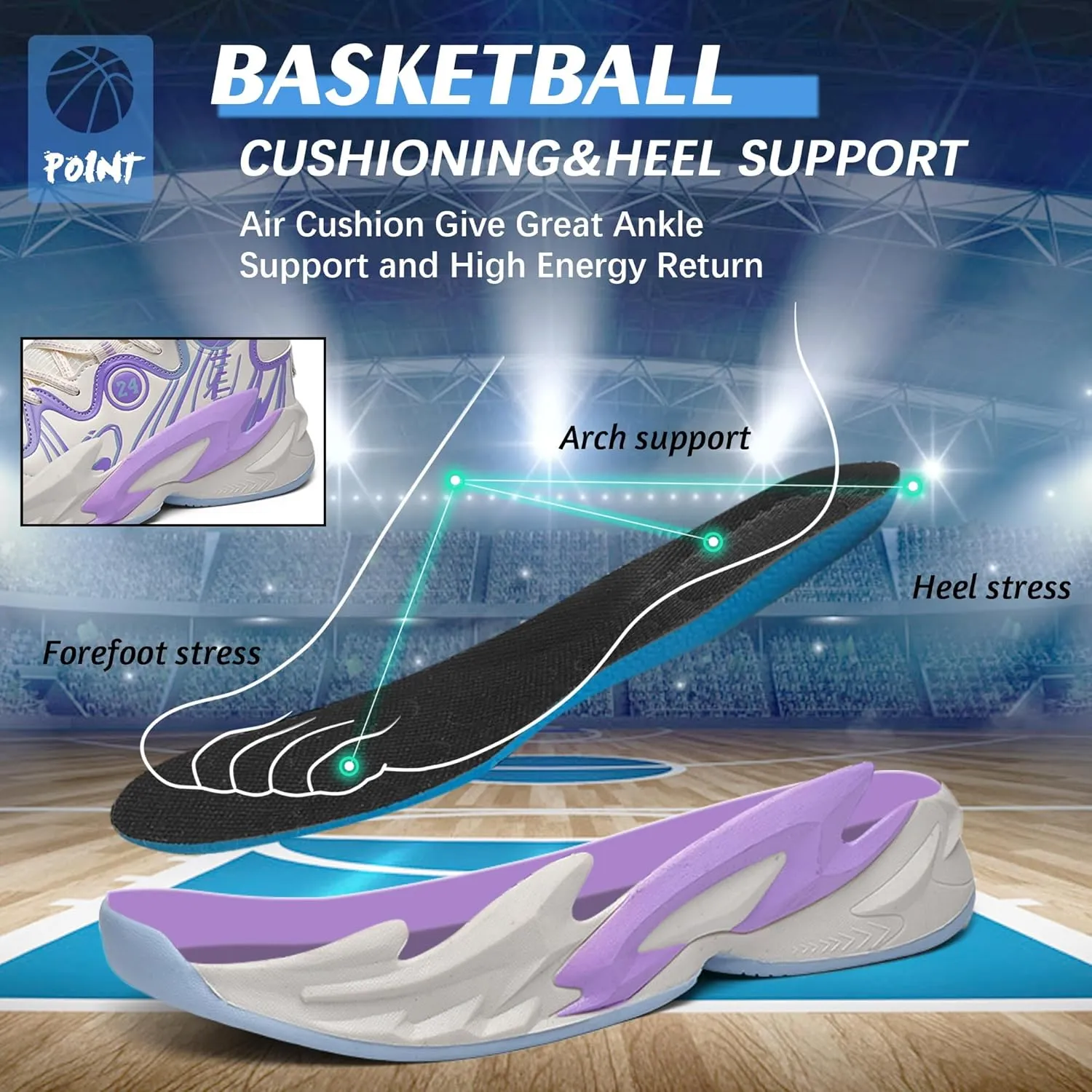 Men Basketball Shose Breathable Fashion Sneakers Non Slip Sport Shoes