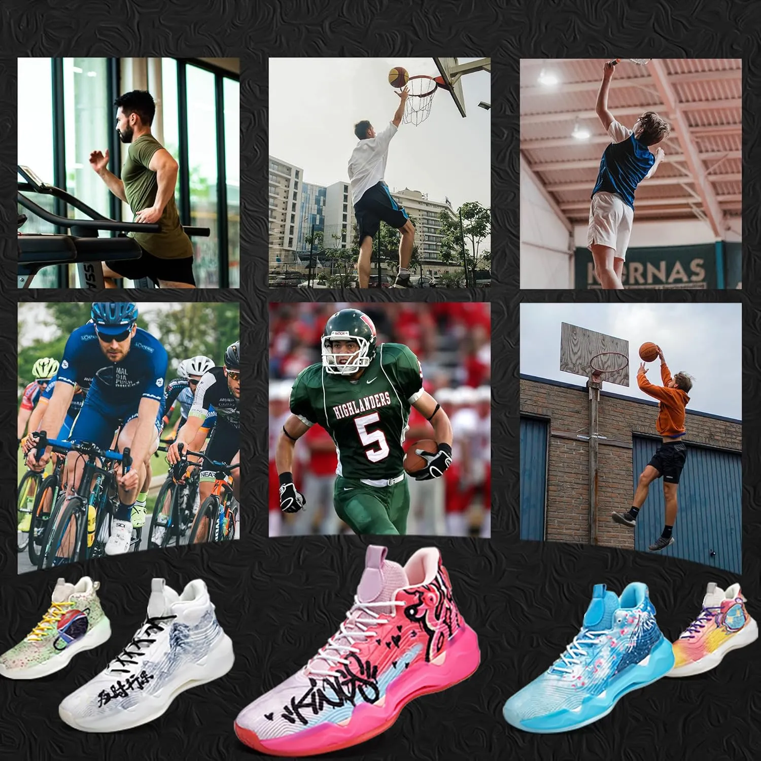 Men Graffiti Basketball Shoes High-Top Sports Shoes Anti-Slip Rubber Soles Indoor Outdoor Sports Running Training Streetwear
