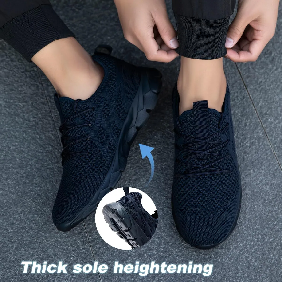 Men Slip On Running Sneakers Tennis Lightweight Non-Slip Athletic Shoes Cushioned Comfort for Walking Gym Fitness & Daily Training Leisure Sports