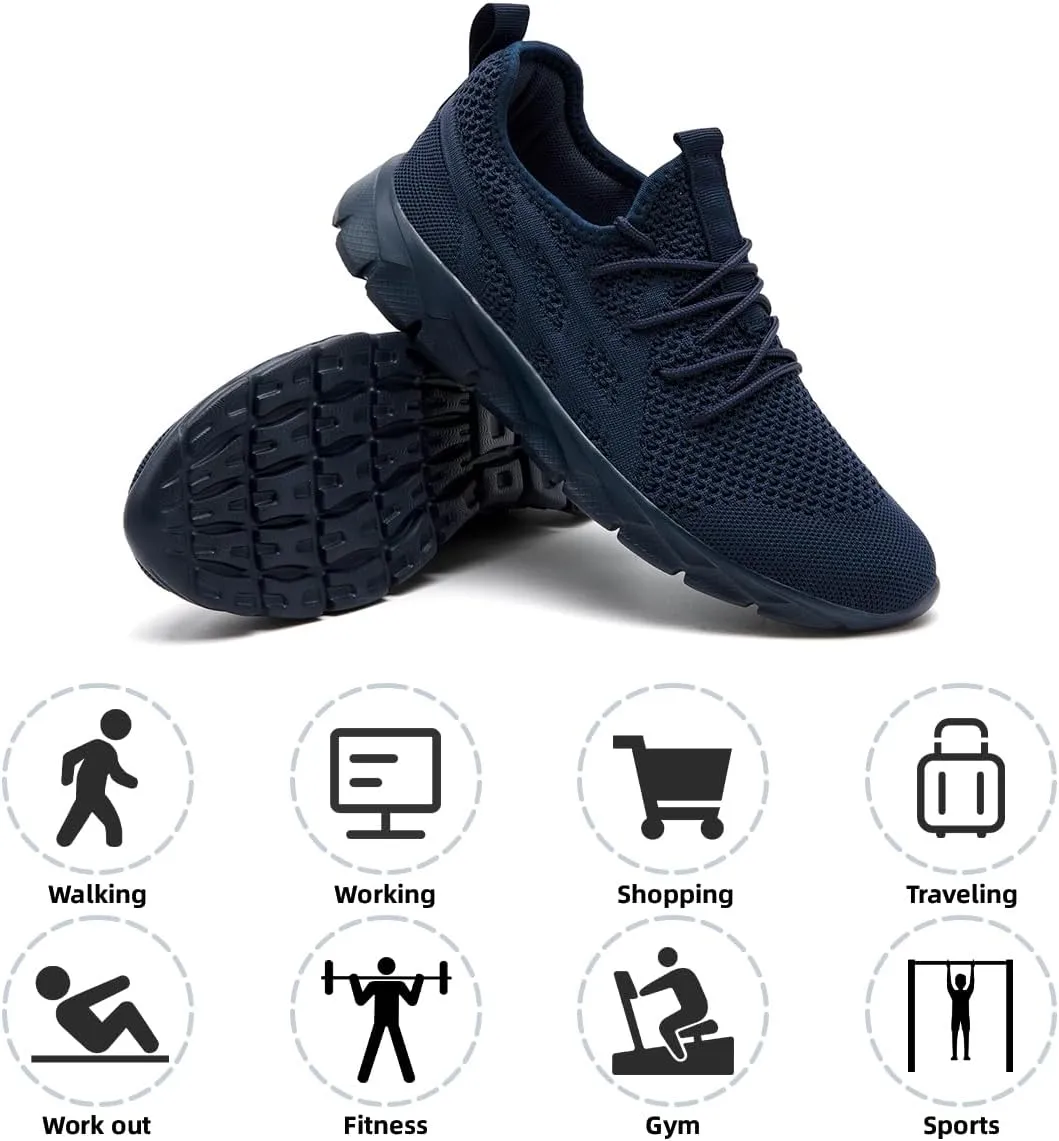 Men Slip On Running Sneakers Tennis Lightweight Non-Slip Athletic Shoes Cushioned Comfort for Walking Gym Fitness & Daily Training Leisure Sports