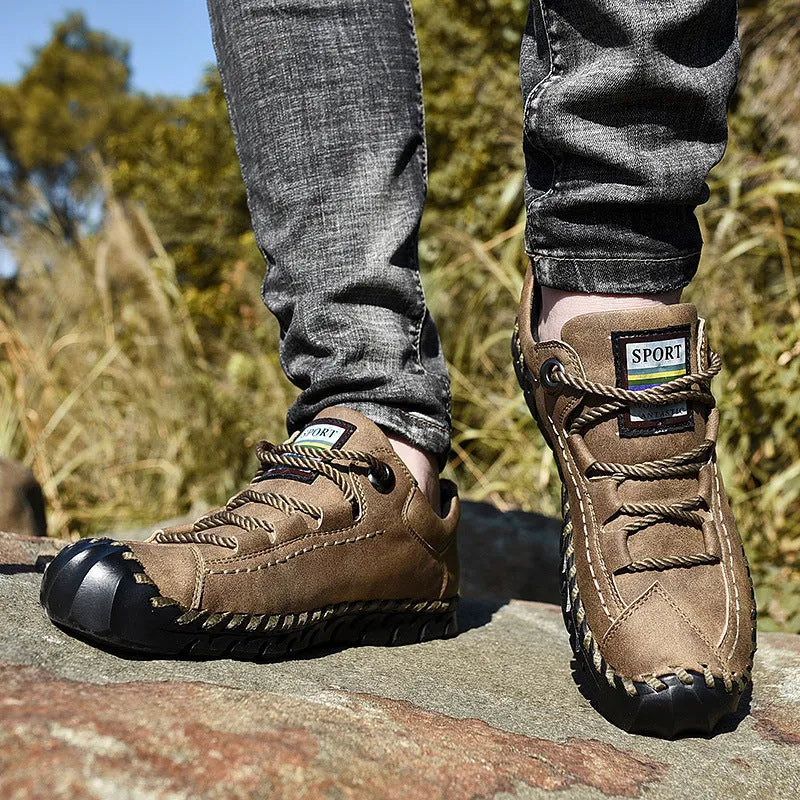 Men's Breathable Leather Outdoor Casual Walking Shoes