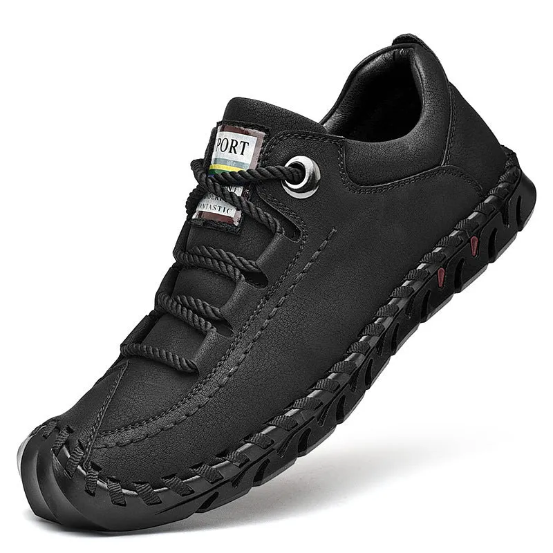 Men's Breathable Leather Outdoor Casual Walking Shoes