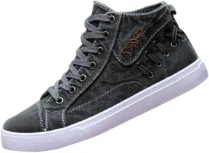 Men's Casual Canvas Shoes Breathable Lace-up Denim Mid Top Top Shoes