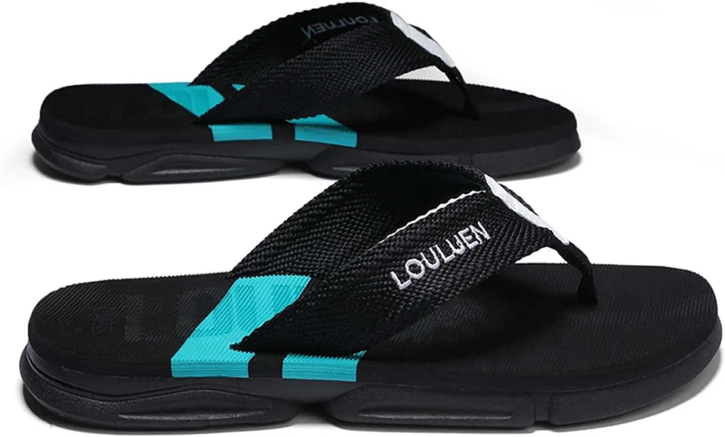 Men's Color Block Summer Flip Flops | Outdoor Leisure Beach Shoes for Men | Men's Slip-on Slippers with Anti-slip Sole