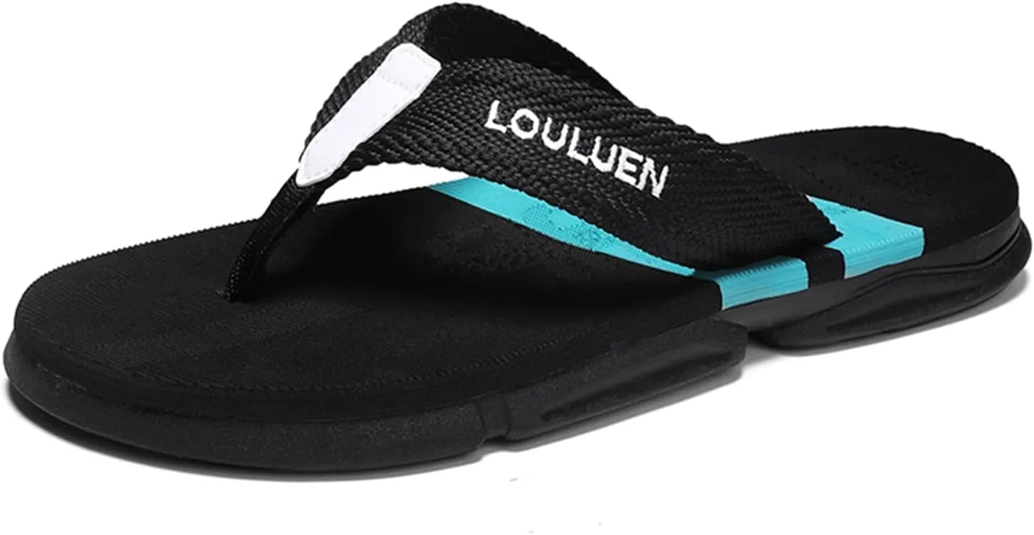 Men's Color Block Summer Flip Flops | Outdoor Leisure Beach Shoes for Men | Men's Slip-on Slippers with Anti-slip Sole
