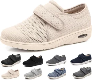 Mens Diabetic Edema Shoes Extended Widths,Extra Wide Widths Walking Edema Sneakers Adjustable Strap Easy On/Off with 3 Pairs Insoles Replacement