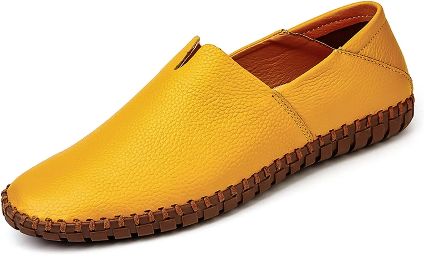 Men's Driving Loafers Leather Casual Slip On Shoes