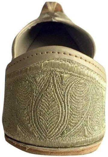 Men's Flat Full Gold Zari Khussa Shoes Pakistani Style Punjabi Jutti