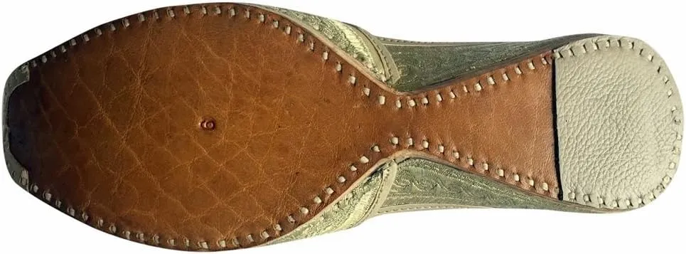 Men's Flat Full Gold Zari Khussa Shoes Pakistani Style Punjabi Jutti