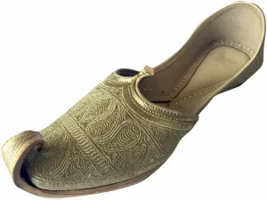 Men's Flat Full Gold Zari Khussa Shoes Pakistani Style Punjabi Jutti