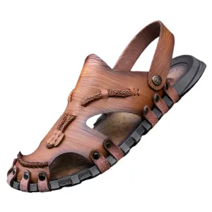 Men's Hand Sewn Breathable Cowhide Leather Sandals