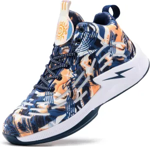 Men's High Top Basketball Shoes Lightweight Breathable Non Slip Gym Sneakers Suitable Training Sports