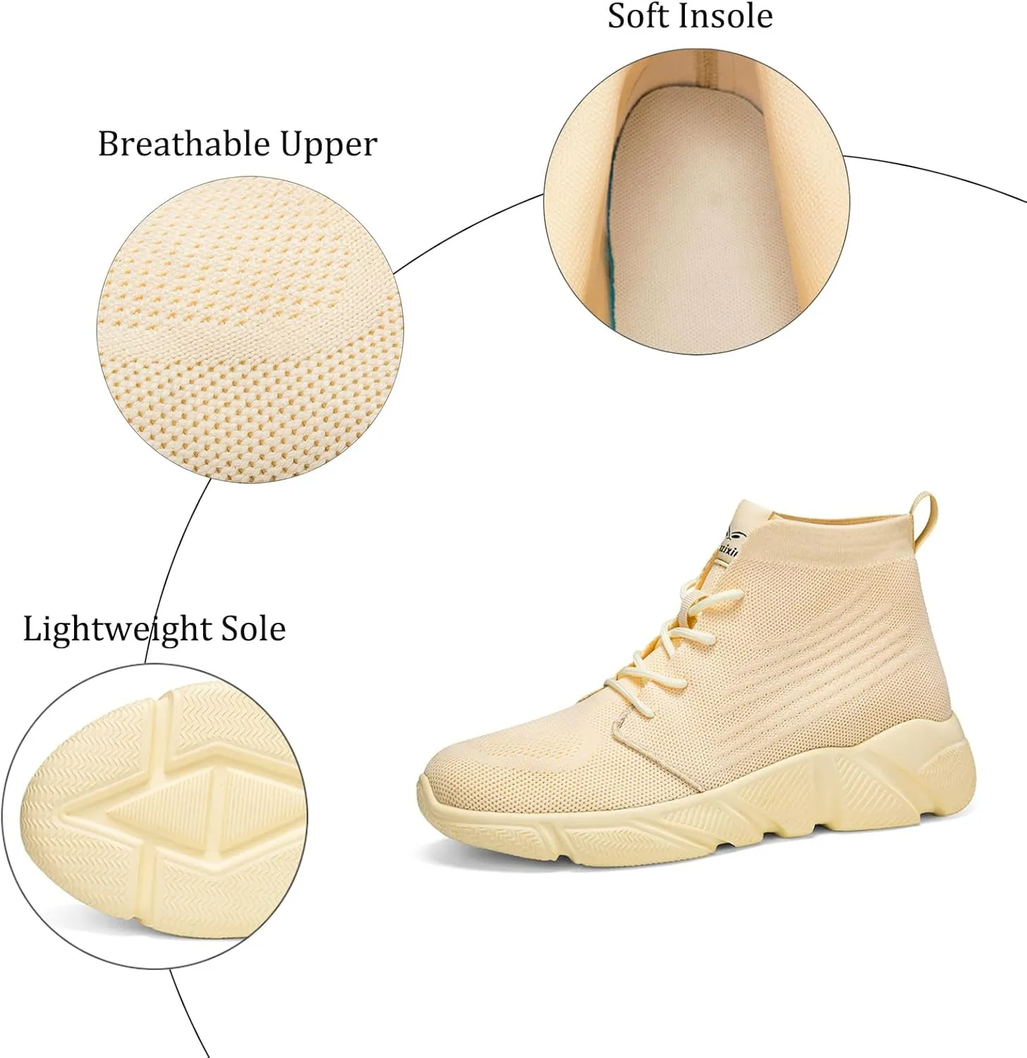 Men's High Top Breathable Sock Walking Shoes Casual Slip On Lightweight Soft Sole Fashion Sneakers Comfortable Work Gym Running Athletic Shoes