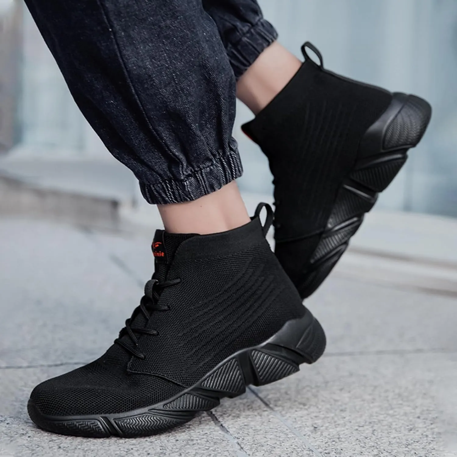 Men's High Top Breathable Sock Walking Shoes Casual Slip On Lightweight Soft Sole Fashion Sneakers Comfortable Work Gym Running Athletic Shoes
