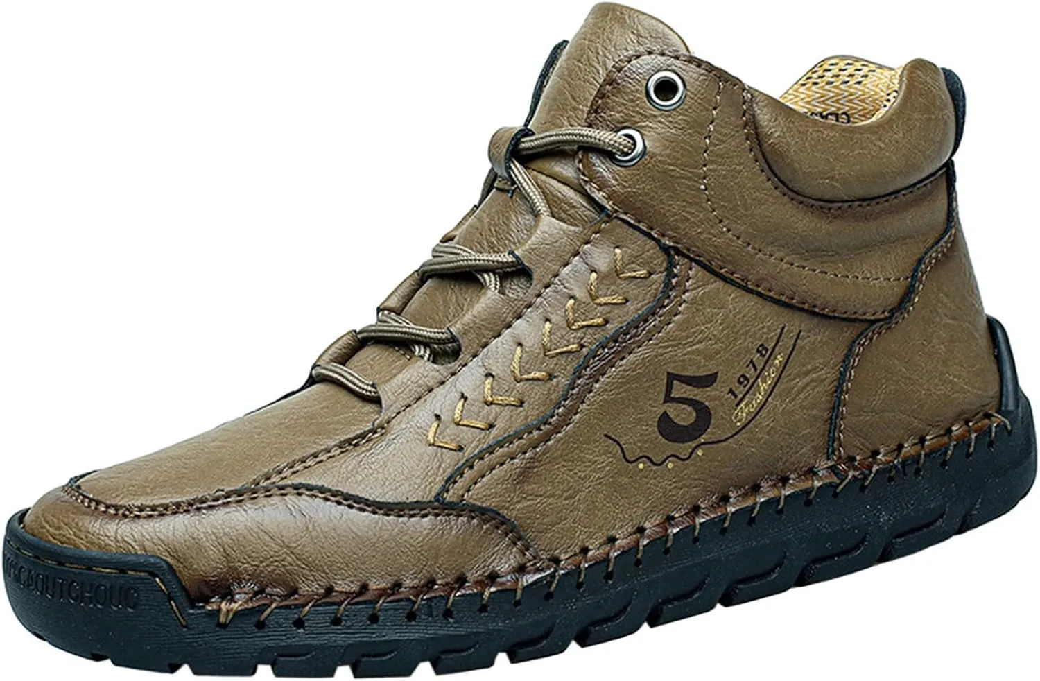 Mens Leather Sneakers Casual Comfy Sole Walking Running Shoes Comfortable Tennis Shoes Closed Toe Non Slip Summer Spring Men Sneaker for Hiking