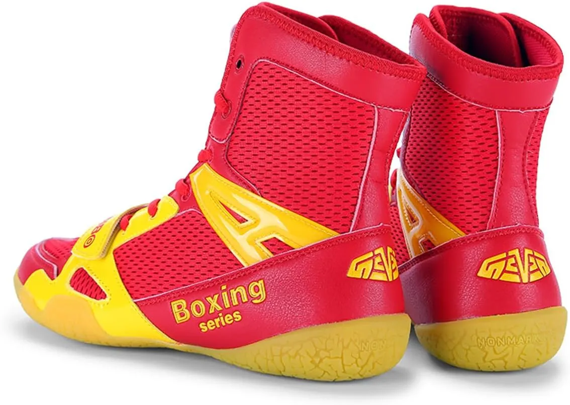 Men's Pro Boxing Shoes Breathable Wrestling Shoes Lightweight Training Shoe for Adult & Youth Men Women High Top Fitness Sneakers Non Slip Rubber Boots Deep Squat Combat Shoes