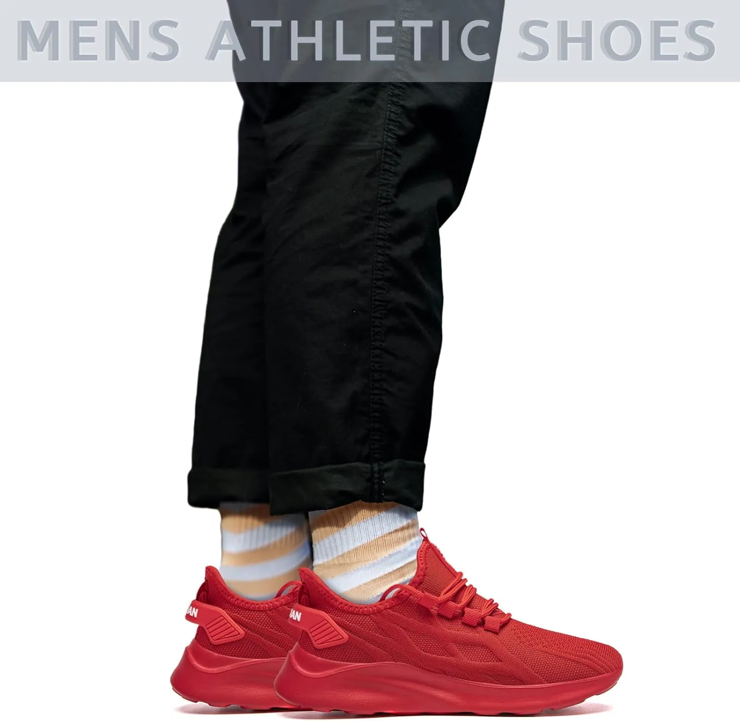 Mens Running Shoes Tennis Sneakers Walking Slip on Gym Workout Athletic Breathable Jogging Sport Casual Shoe