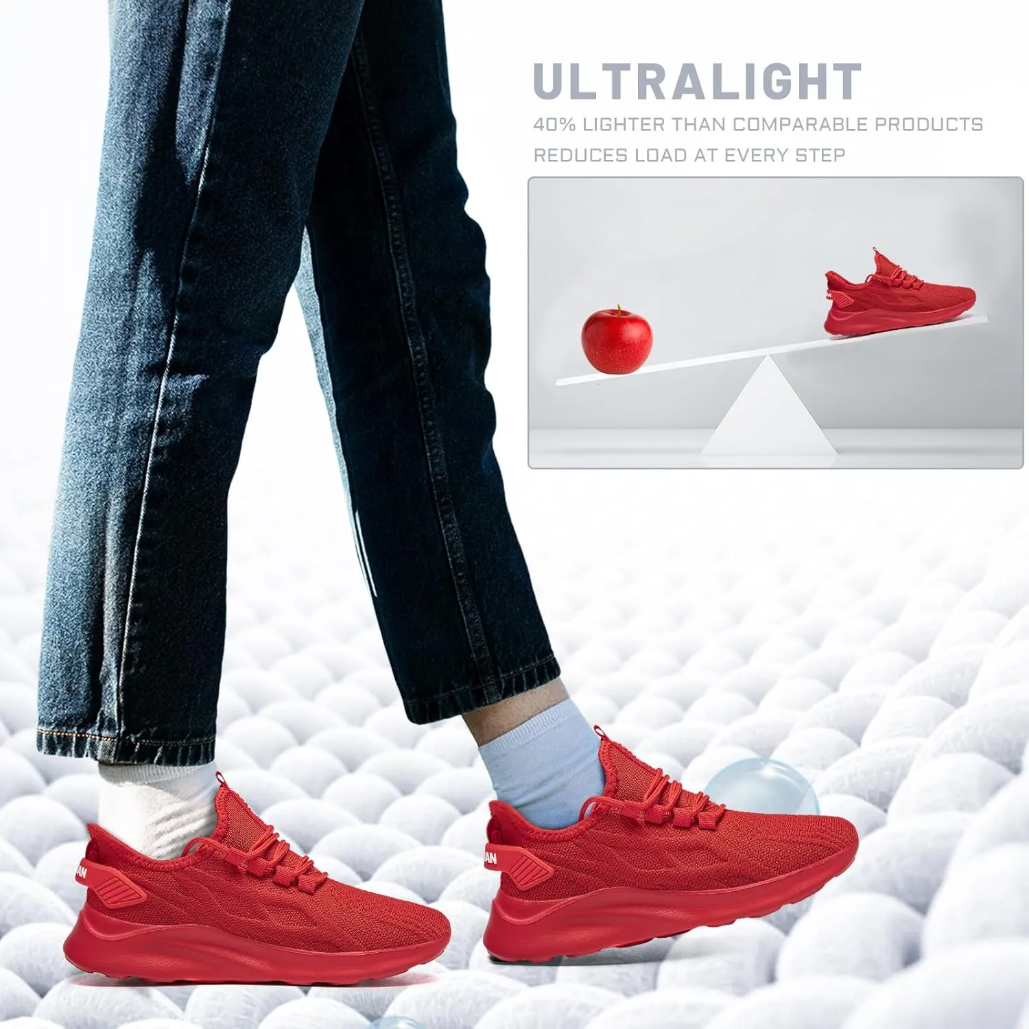 Mens Running Shoes Tennis Sneakers Walking Slip on Gym Workout Athletic Breathable Jogging Sport Casual Shoe