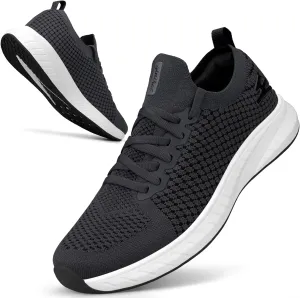 Mens Slip on Lightweight Walking Shoes Non Slip Breathable Running Shoes Comfort Tennis Workout Gym Sneakers with Shoelace