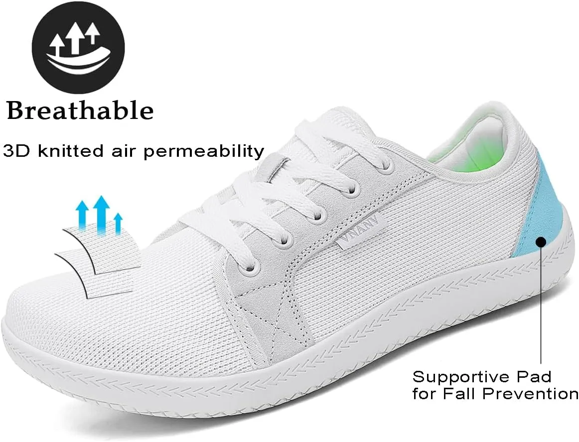 Men's Wide Slip on Barefoot Walking Shoes | Zero Drop Sole | Minimalist Footwear | Wide Toe Box (B-Blue/White,16.5)
