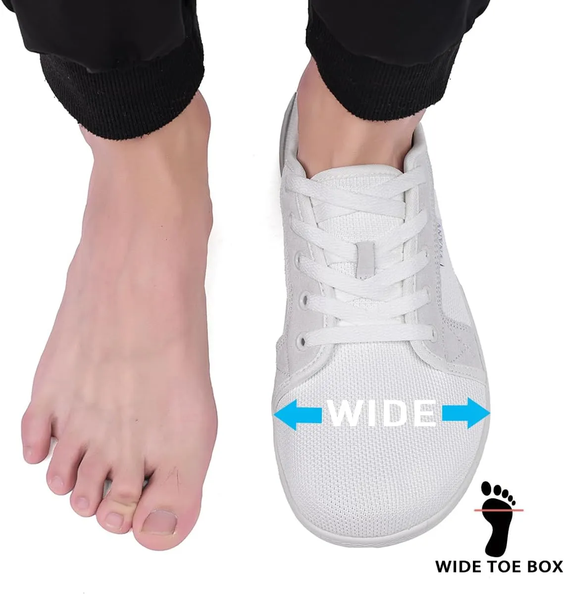 Men's Wide Slip on Barefoot Walking Shoes | Zero Drop Sole | Minimalist Footwear | Wide Toe Box (B-Blue/White,16.5)