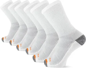 Merrell Men's and Women's Everyday Outdoor Crew Socks-6 & 12 Pairs-Cushioned Breathable Mesh