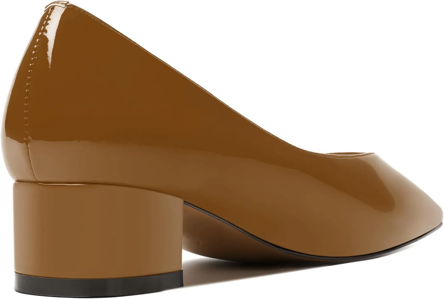MERRORI Women's Low Heel 1.5 Inch Party Slip On Square Toe Chunky Casual Patent Fashion Pumps Shoes