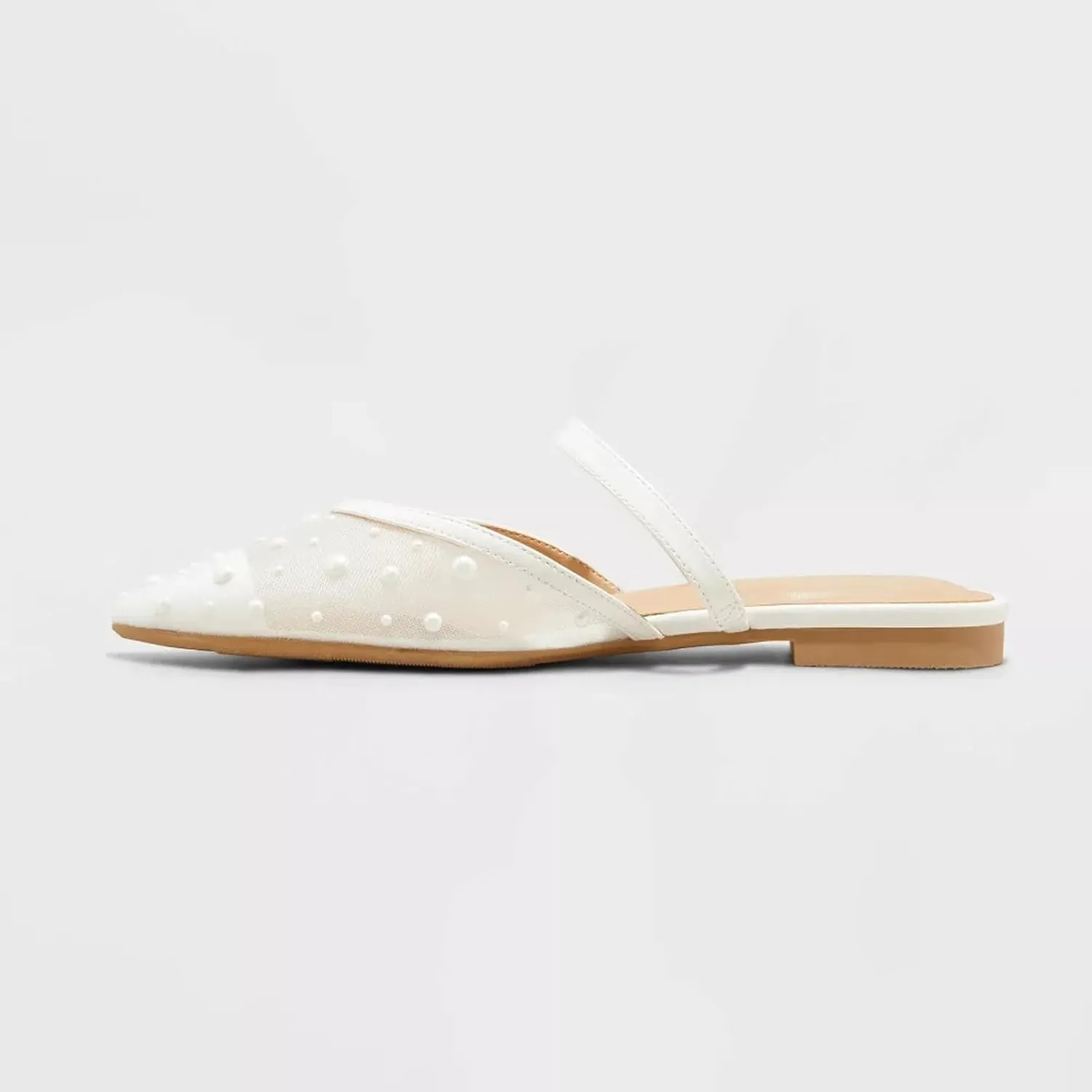 Mesh Ballet Flats for Women Fishnet Mules Shoes Pointed Toe Comfy Casual Office Slip on Mule Flats
