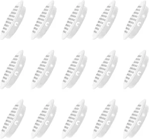 METALLIXITY Round Air Vents(Fit 53mm/2.09" Dia.) 15Pcs, Stainless Steel Circle Soffit Airflow Vent Wall Mesh Vent Cover - for Cabinets Wardrobes Shoebox, White