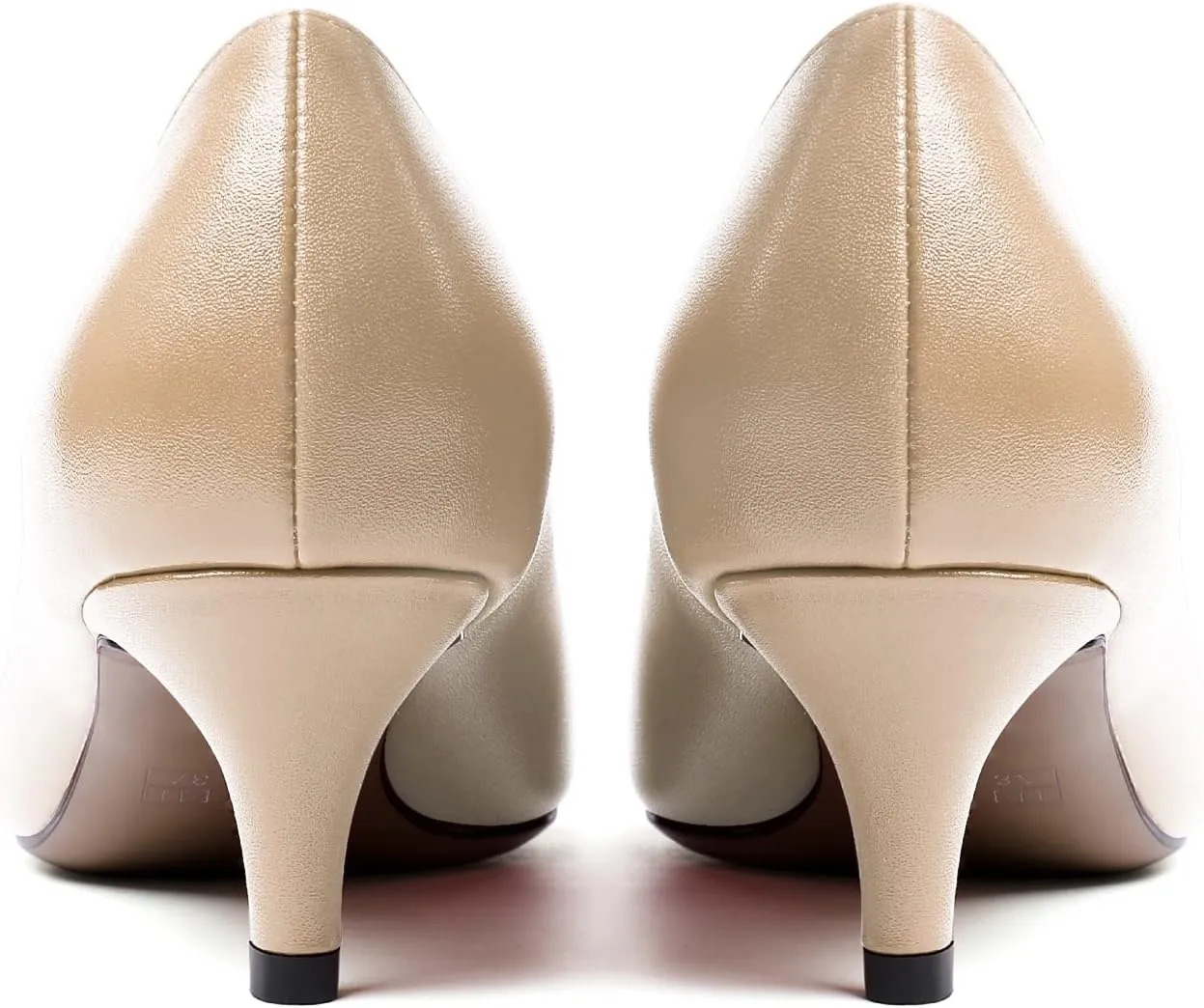 Mettesally Women's Kitten Heel Pumps Pointed Toe Mid Heels Slip On Low Stiletto Heel Party Office Dress Shoes