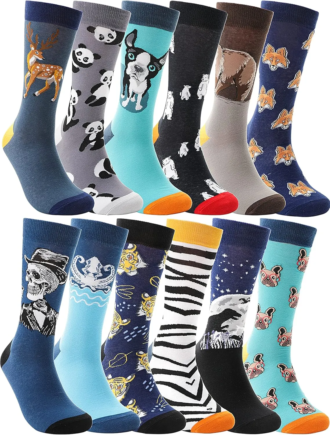 MOGGEI Funny Socks for Men Women Fun Cozy Crazy Novelty Fashion Breathable Printed Cotton Boot Socks