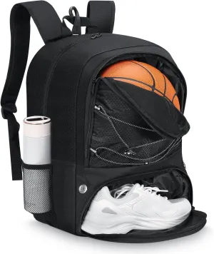 MoKo Basketball Bag Backpack, Soccer Backpack for Men & Women with Separate Ball and Shoes Compartments