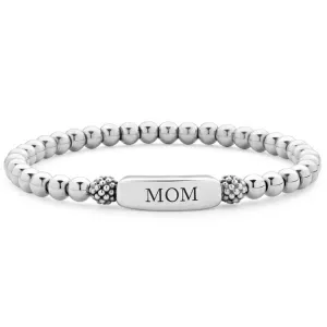 MOM Stretch Bead Bracelet Signature Caviar in S/S