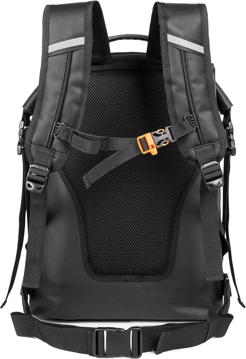 Mountain Land Waterproof Backpack Made of Composite TPU, Roll-Top Closure Dry Bag with Front-Zippered Pocket Cushioned Padded Back Panel Black 30L