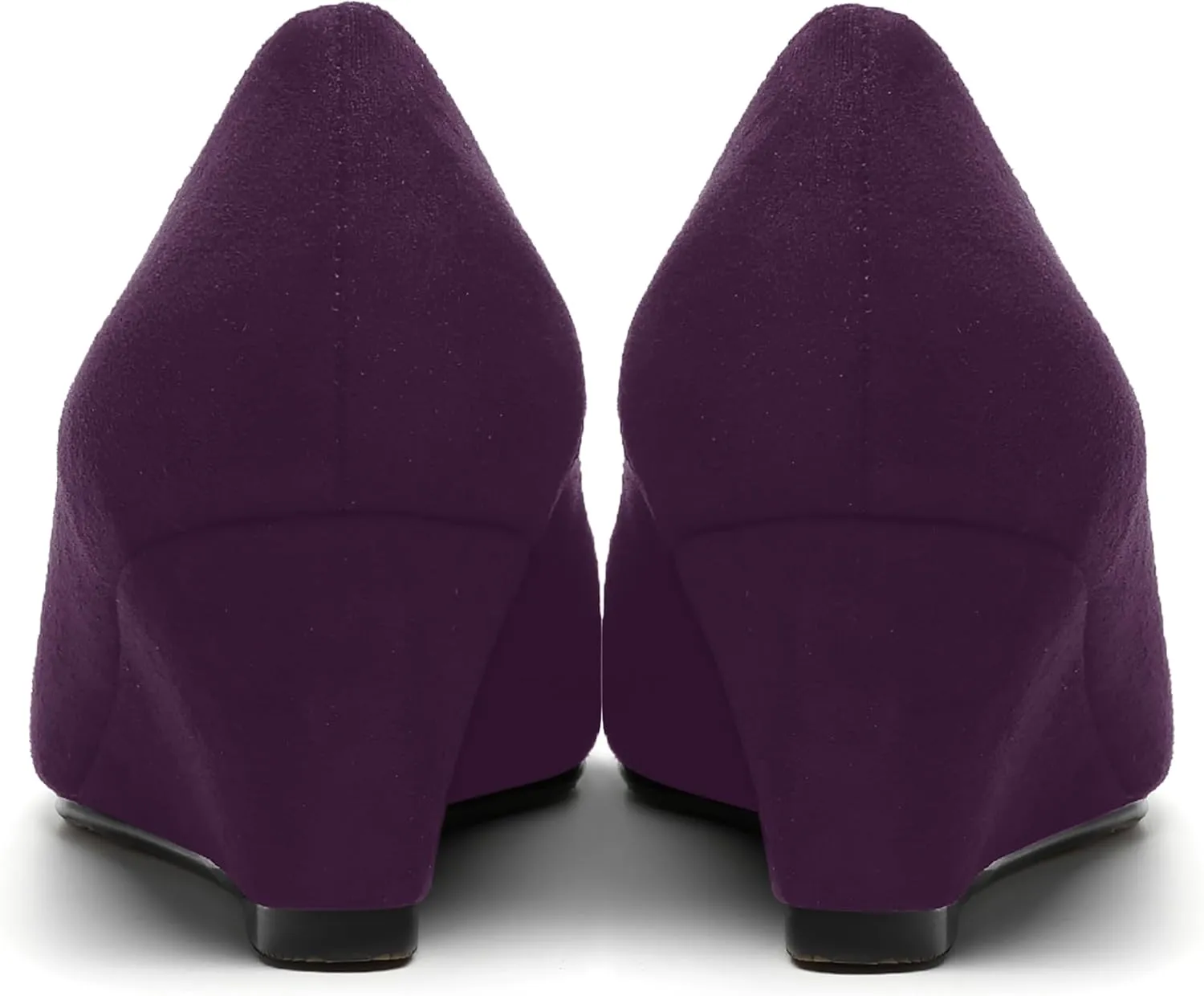 MOVINSTEPS Womens Pointed Toe Dress Slip On Work Wedge Low Heel Pumps Shoes 2 Inch