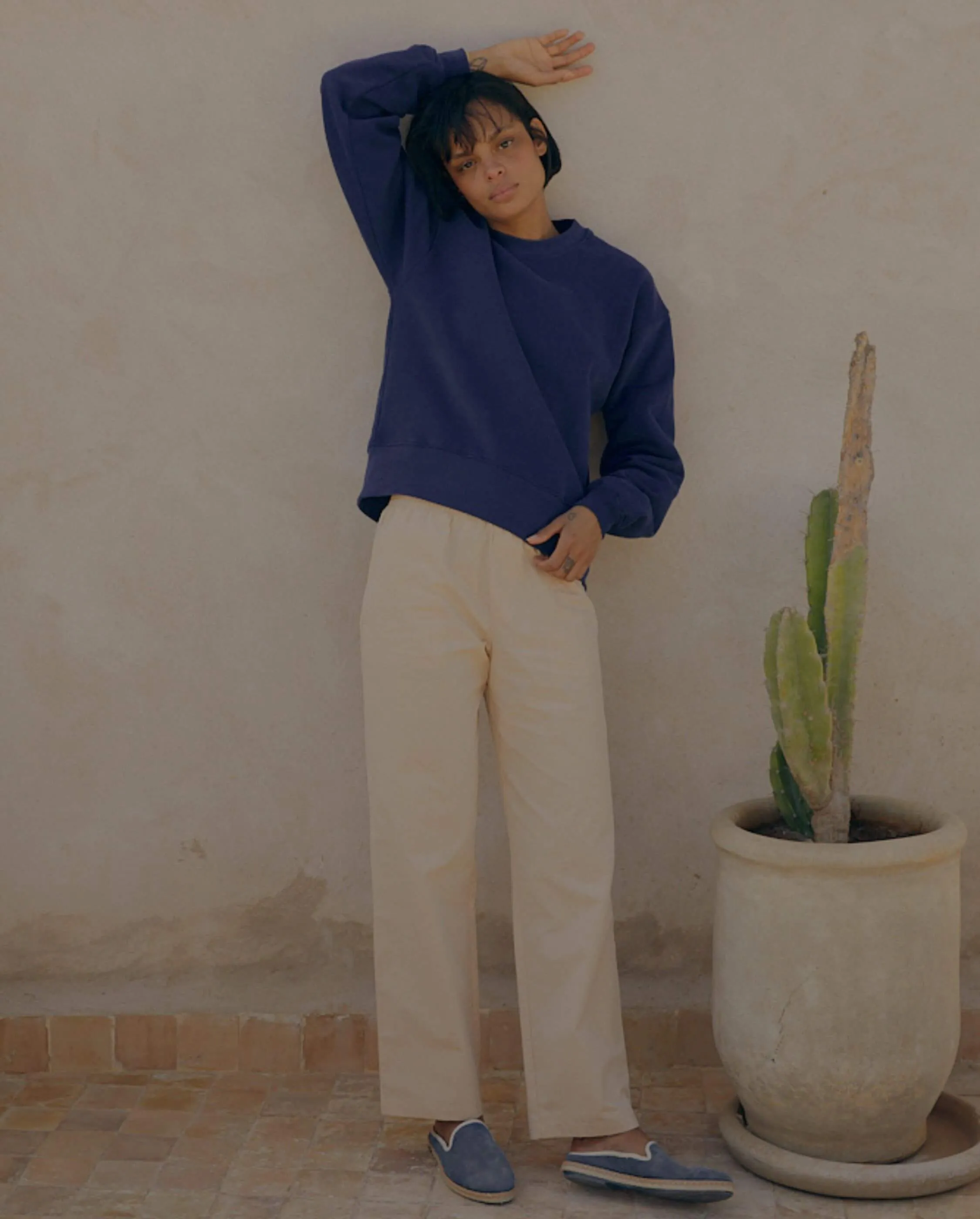Mule d'été femme cuir, bleu