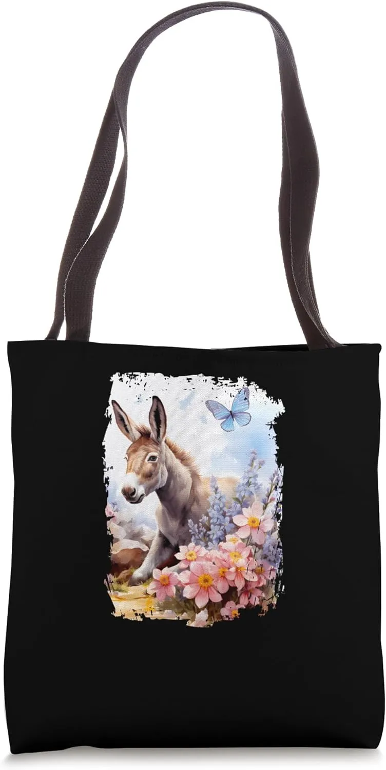 Mule Flower Butterfly Tote Bag