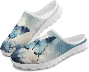 Mule Shoes for Women Summer Novelty Butterfly Outdoor Non-Slip Sneakers Hand Free Garden Walking Shoes Slip On