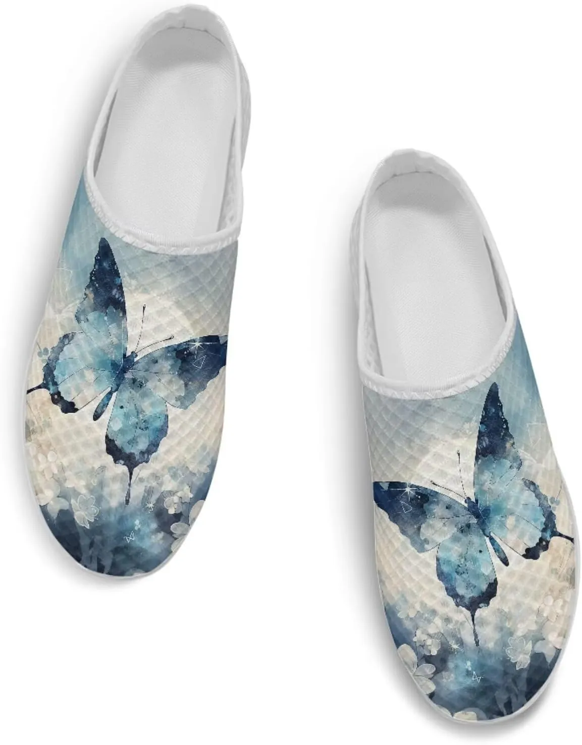 Mule Shoes for Women Summer Novelty Butterfly Outdoor Non-Slip Sneakers Hand Free Garden Walking Shoes Slip On