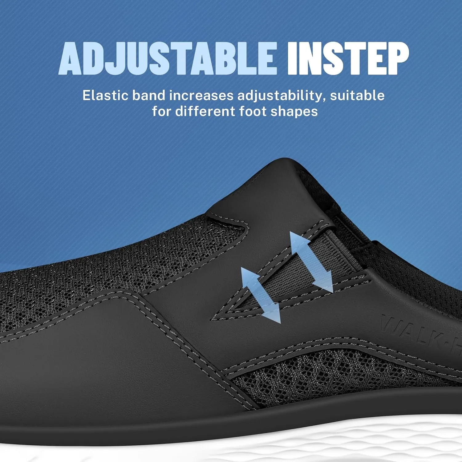 Mules for Woman Sneakers with Arch Support, Slip On Womens Walking Shoes for Plantar Fasciitis, Open Back Orthopedic Clogs for Women