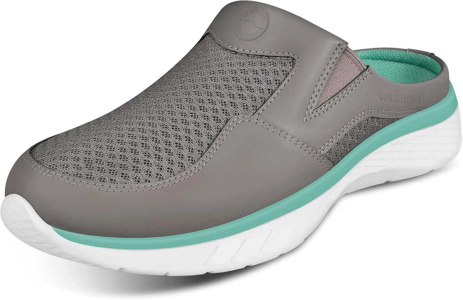 Mules for Woman Sneakers with Arch Support, Slip On Womens Walking Shoes for Plantar Fasciitis, Open Back Orthopedic Clogs for Women