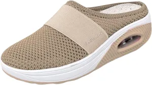 Mules for Women Breathable Mesh Walking Mules Sneakers Arch Support Slippers Outdoor Casual Non Slip Orthopedic Sneakers Slip-On Open Back Mule Platform Wedge Closed Toe Shoes