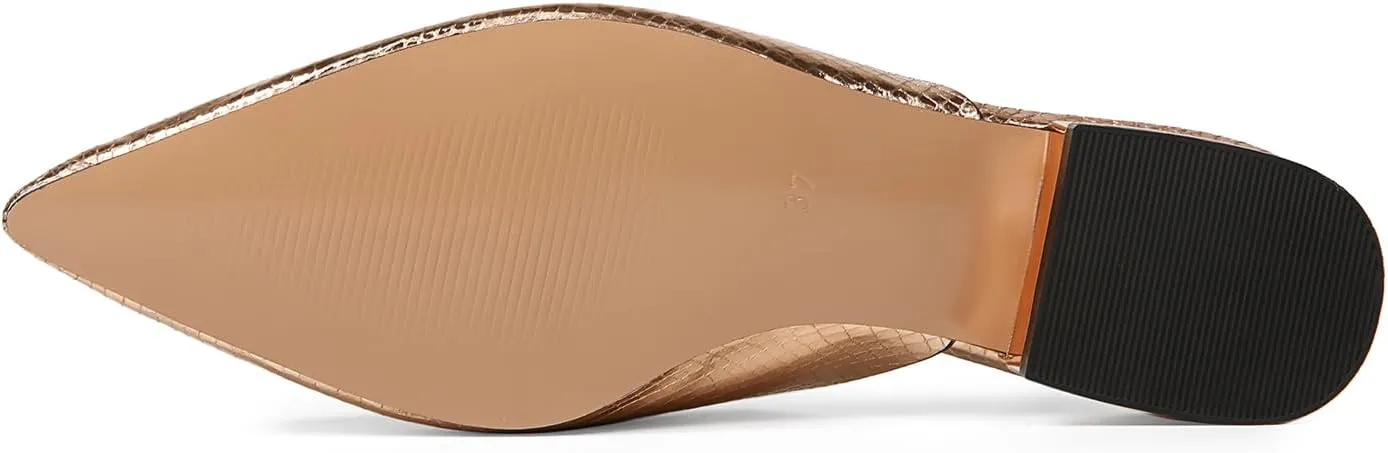 Mules for Women Pointed Toe Backless Mesh Flat Mule Casual Slides Slip On Comfortable Fashion Dress Shoes